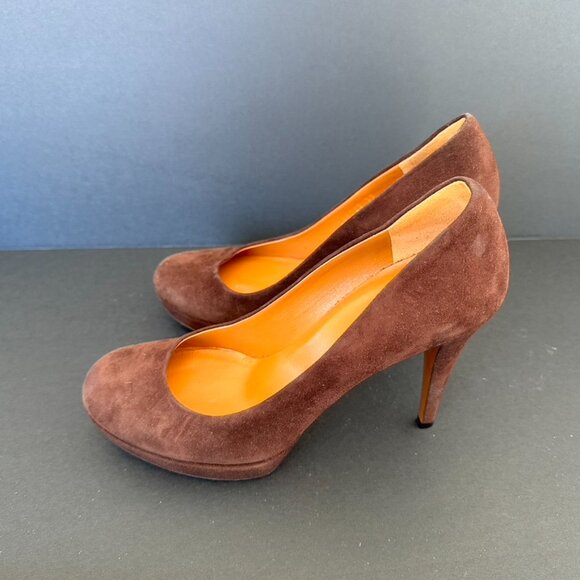 Gucci Cocoa Nappa Charlotte Platform Pumps Heels Size 38 - Picture 5 of 15